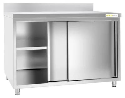 Imagen del producto de Mueble bajo de acero inoxidable, dimensiones 1400 x 800 mm, modelo PREMIUM - GOLDINOX