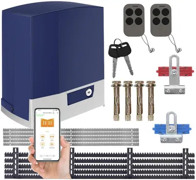Immagine prodotto di Kit motore per cancelli scorrevoli DP1000 WiFi, capacità 1000 kg, sistema a cremagliera