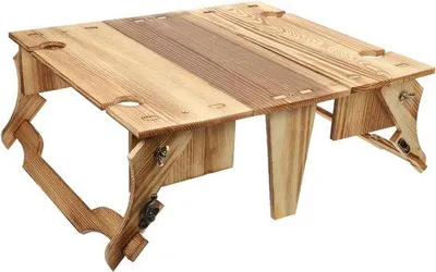 Produktbild von Famanu Aufbewahrungskorb Tisch - Picknickkorb - Klappbares Design - 39 x 35 cm - Hellbraun
