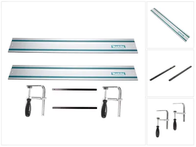 Immagine prodotto di Set di guide Makita 2 guide da 1400 mm + 2 connettori per guide + 2 morsetti a vite
