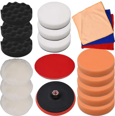 Image de Ensemble de tampons de polissage 18 pcs 150 mm