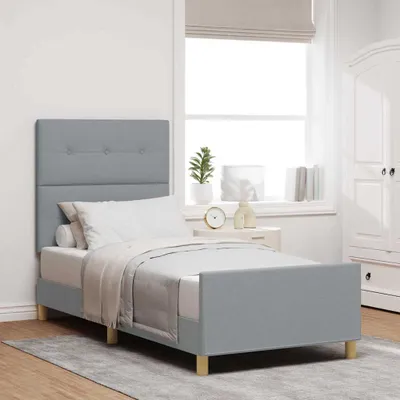 Immagine prodotto di Maison Exclusive - Struttura letto con testiera grigio chiaro 90 x 200 cm in tessuto