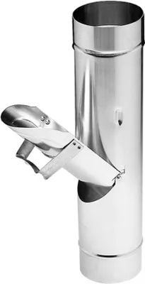 Produktbild von ZAMBELLI Regenrohrklappe verzinkt, ohne Sieb Ø 80mm Silber Regenwasserklappe, Dachrinnenablauf für Regentonne