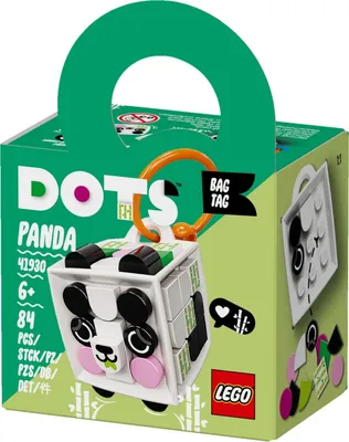 Produktbild von LEGO 41930 DOTS Taschenanhänger Panda Bastelset für Kinder, Schlüsselanhänger zum Basteln