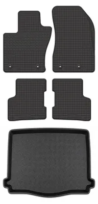Image de Tapis en caoutchouc + bac de coffre pour Alfa Romeo Tonale 965 2022- (SUV, plancher réglable, plancher bas) – 5 pièces, noirs, sur mesure