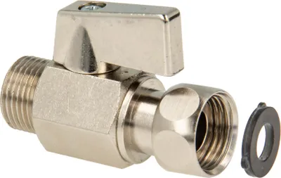 Produktbild von tecuro MINI Kugelhahn Überwurfmutter 3/8 Zoll x Außengewinde 3/8 Zoll, DN10, Messing verchromt