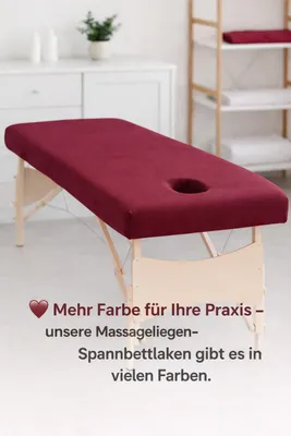 Produktbild von Massageliege Frottee Spannbettlaken mit Nasenschlitz Marke 70-80 cm x190-200 cm Bordeaux