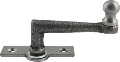 Produktbild von Fensterreiber mit Eisenknopf auf eckiger, austrag. Platte, 22 mm, Grauguss blank | Fensterverschluss