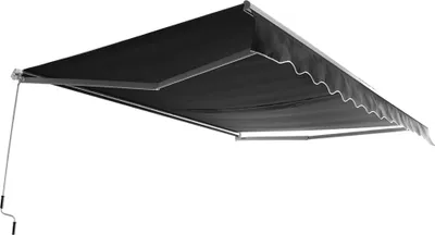 Obrázok produktu pre Markíza XMTECH s ručným sklápacím ramenom 250x200cm markíza s kľukou markíza na slnko markíza na balkón markíza na terasu markíza so svorkou, tmavo šedá