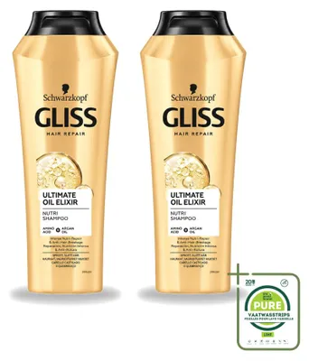 Productafbeelding van 2 x Gliss Kur Ultimate Oil Elixir Shampoo - 250 ml - Grote verpakking - 2 stuks