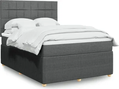 Produktbild von Eleganten-Stil Boxspringbett mit Matratze Dunkelgrau 140x200 cm Stoff,97,42 Kg cloris5775057