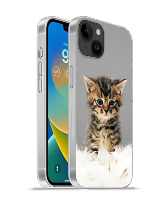 Produktbild von MuchoWow® Handyhülle Schutzhülle Hülle für Apple iPhone 14 Plus - Soft case Katze - Kätzchen - Federn Silikon Softcase Handy Hülle - Abbildung