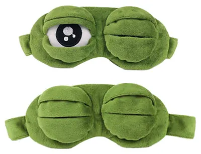 Image de Masque pour les yeux en forme de grenouille 3D, pour la relaxation et le sommeil