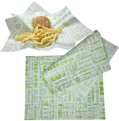 Produktbild von Bakpapier 100 stuks, 28 x 34 cm, grün, dauerhaft, wasser- und fettbeständig, Sandwichpapier, Snackpapier
