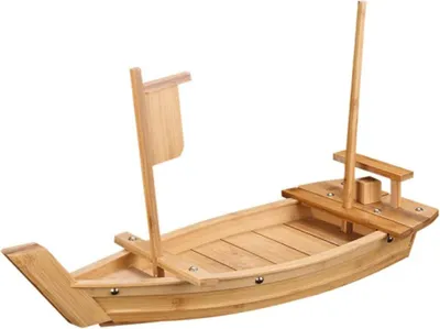 Productafbeelding van Houten sushi-serveerplank, 71 cm, groot serveerbord, geschikt voor restaurants en thuisgebruik