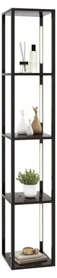 Produktbild von Stehlampe mit 4 LED-Stangen & 4 Regalen, Dimmbare Standleuchte mit Fußschalter,163 cm, Braun []