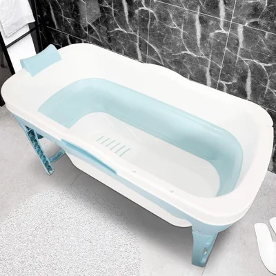 Immagine prodotto di Jiubiaz 116 x 60 x 50 cm Vasca da bagno pieghevole Adulti Vasca da bagno pieghevole portatile Vasca da bagno mobile per bagno