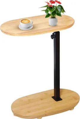 Produktbild von Hohe, verstellbare Metall- und Bambustisch - Modernes Design