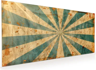 Produktbild von Küchenrückwand Spritzschutz Glas mit Motiv Retro Sonnenstrahlen 40 x 40 cm