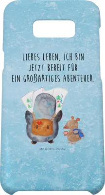Produktbild von Mr. & Mrs. Panda Samsung Galaxy S8 plus Handyhülle  Pinguin & Maus Wanderer - Eisblau - Geschenk, Wandern, Handy Case, Abenteuer, Cover, Hülle
