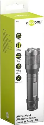 Produktbild von Goobay LED, 1500 Lumen, stufenloser Fokus, 300 m Reichweite, IPX7, 3 Leuchtmodi, 6x AA Batterie