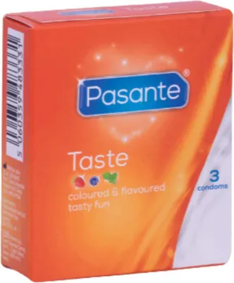 Produktbild von Pasante Taste 3, Männliches Kondom, weich, Transparent, Latex, 53 mm, 190 mm