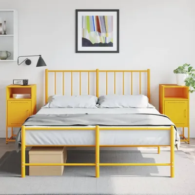 Produktbild von vidaXL Nachttische 2 Stk. Senfgelb 36x39x78 cm Stahl