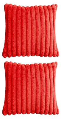 Samt-Kissenbezug 2er Pack 40x40 cm Rot, waschbar