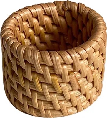 Produktbild von Serviettenring aus gewebtem Rattan, handgefertigt, rustikaler Serviettenring, wiederverwendbarer Serviettenhalter, Tischdekoration für Hochzeiten, Partys und den täglichen Gebrauch