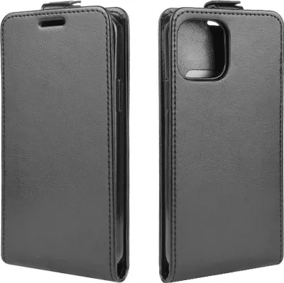 Produktbild von Mobigear Flip-Hülle für iPhone 12 Mini - 1 Kartenfach Kunstleder Schwarz