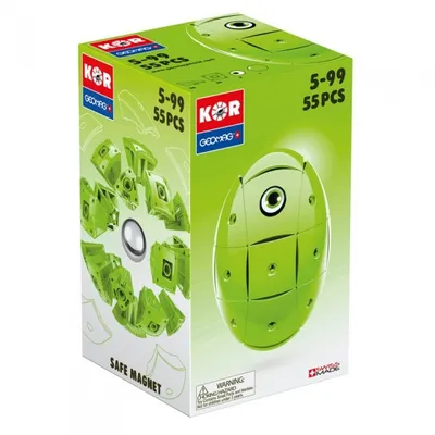 Obrázok produktu pre Geomag KOR 2.0 Pantone 375 Green 55 pcs, Hračka s neodýmovým magnetom, 5 rok / roky, Zelená
