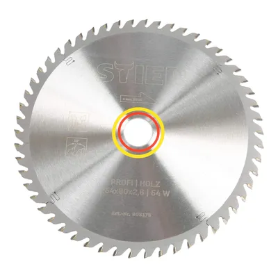 Produktbild von STIER Profi Kreissägeblatt, Holz, 254x2,6x30, 54 Wechselzähne, gehärtet, 10° Spanwinkel