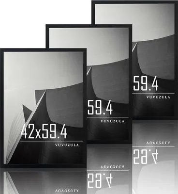 Obrázek produktu pro Fotorámeček A2 černý dřevěný fotorámeček sada 3 ks - VUVUZULA