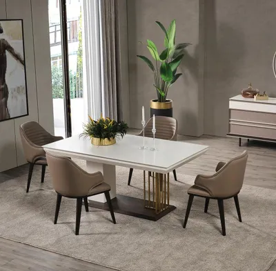 Obrázek produktu pro Nábytek do jídelny Designový jídelní stůl 4x židle Kompletní sada 5 ks