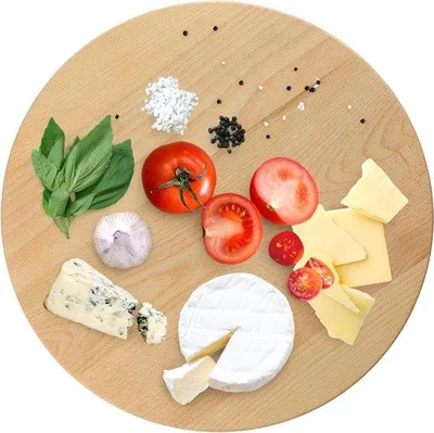 Productafbeelding van Antibacterieel serveerbord met draaimechanisme, diameter 25 cm, met veilig mesbeschermingssysteem voor op tafel