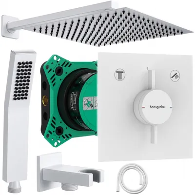 Produktbild von Hansgrohe und Jowi Unterputz Duschsystem Weiß, DuoTurn E, Duscharmatur, Regendusche, Kopfbrause