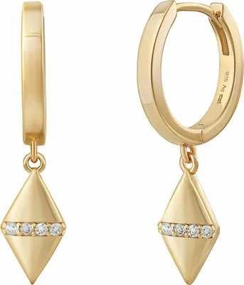 Produktbild von cai Creolen 925/- Sterling Silber 2,5cm gelb Zirkonia Zirkonia 360210259V