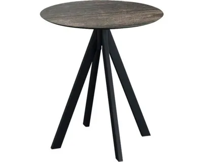 Produktbild von Infinity Terrassentisch Schwarz gestell + Riverwashed Wood HPL Ø70 cm