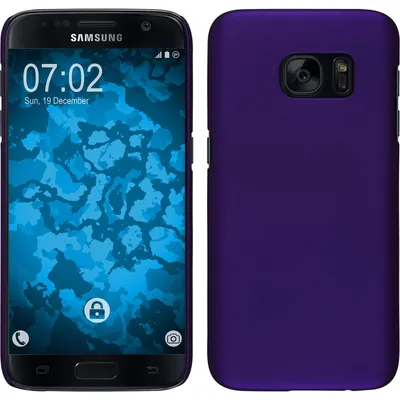 Produktbild von PhoneNatic Case kompatibel mit Samsung Galaxy S7 - Hülle lila gummiert Hard-case + 2 Schutzfolien