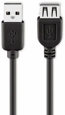 Produktbild von Goobay USB 2.0 AA 500 LC HiSpeed, 5m USB A USB A Stecker/Buchse Schwarz - Kabel USB (5m, 5m, USB A, USB A, USB A, Stecker/Buchse, Schwarz)