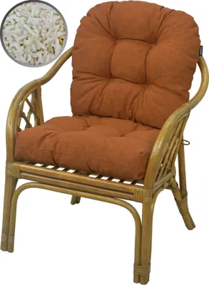 Immagine prodotto di AMPO Cuscino imbottito per sedia in rattan, sedia Bahamas, cuscino per sedia da giardino, sedia in vimini