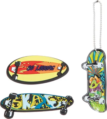 Image de McNeill accessoires pour cartables Magneti-Set 3 pièces Skateboard noir multicolore