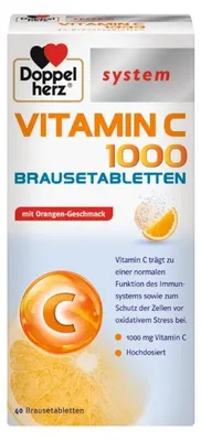 Image de Doppelherz Vitamin C 1000 system comprimés effervescents, 40 pcs. Comprimés effervescents