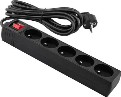 Immagine prodotto di Cavo prolunga 5 m con messa a terra e interruttore, nero Eco Light