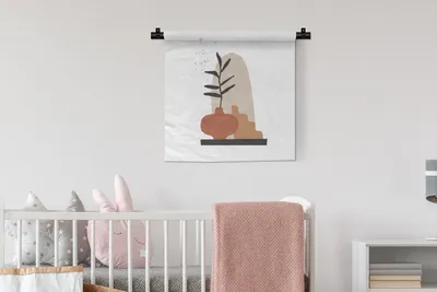 Produktbild von MuchoWow® Wandteppich Wandbehang Sommer - Pflanze - Weiß 60x60 cm Tapisserie Dekoration Wandtuch - Dekorationen - Wand Decke