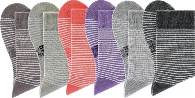 Produktbild von H.I.S. Socken Damen Socken Ringelsocken Strümpfe 6 -teilig 2x grau-meliert-ecru, hummer-ecru, beige-meliert-ecru, lila-meliert-ecru, taupe-ecru Größe 35/38