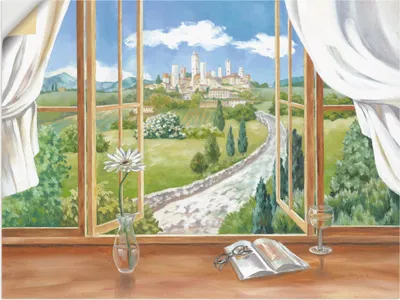 Produktbild von ARTland Wandbild, selbstklebend Fenster zur Toskana Größe: 80x60 cm