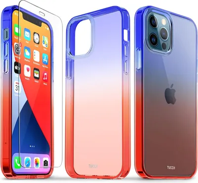 Produktbild von Transparente Hartmetallhülle Für Apple Iphone 12/12 Pro + Gehärtetes Glas