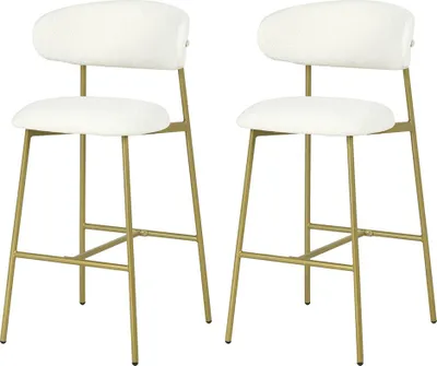 Produktbild von Milton & Oldbrook Bouclé Barhocker Tavira Weiß - 2 Stück