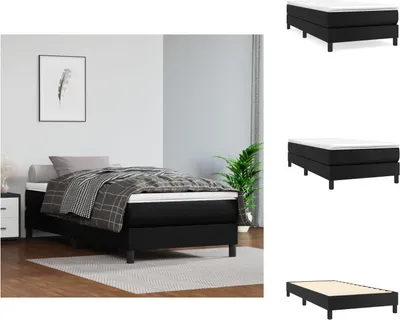 Produktbild von vidaXL Boxspringbett Schwarz 80x200 cm Kunstleder -  Betten & Bettgestelle